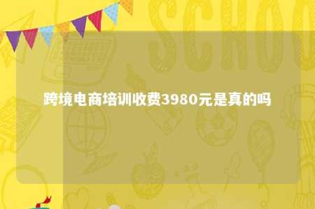 跨境电商培训收费3980元是真的吗 跨境电商培训收费3980元是真的吗知乎